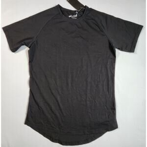 Tezo Slim Fit Short Sleeve Shirt Performance Athletic Tee Mens Size Small Black